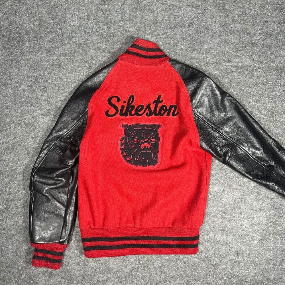 Rare Vintage 80s Kaye Bros Varsity Jacket Red Wool Leather Mens 36 Sikeston - Picture 16 of 16